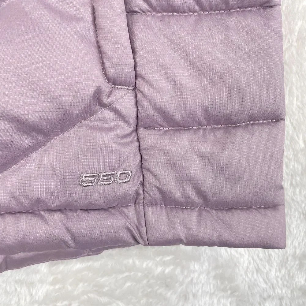 The North Face 550 Goose Down Puffer Vest Womens XS Extra Small Lavender Zip Up - Picture 2 of 13